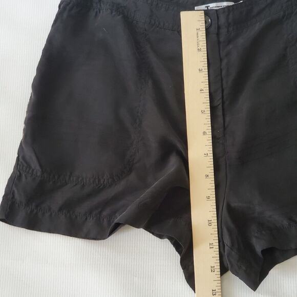 T Alexander Wang Shorts Black Cupro Blend High Rise Classic Designer Preppy - Picture 8 of 11